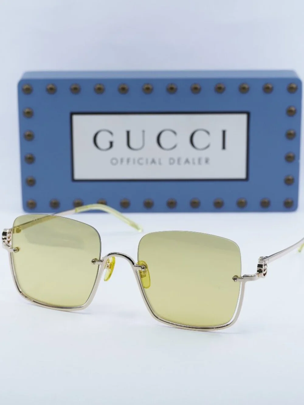 Gucci GG1279S 006 Square Sunglasses - Gold / Yellow Gold Mirror